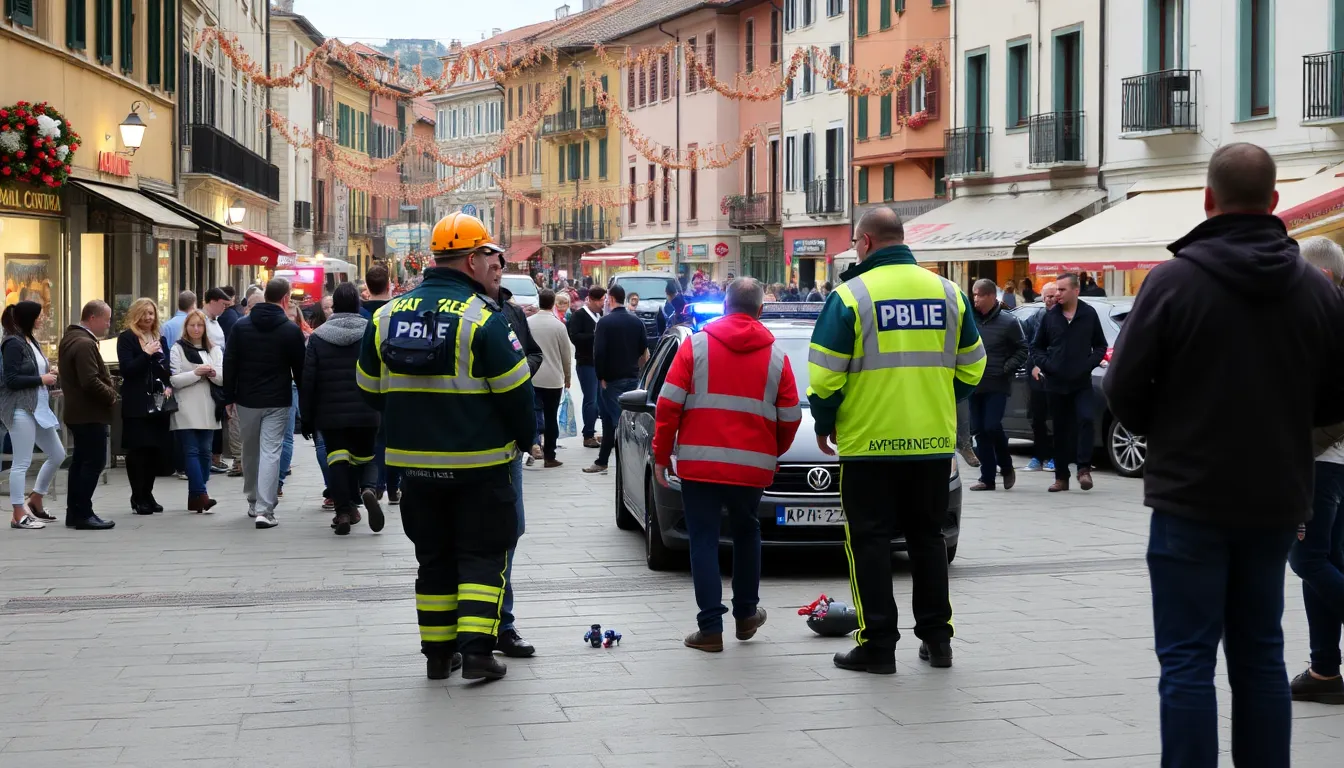 A somber gathering of onlookers as they process the shocking event and its impact on their community