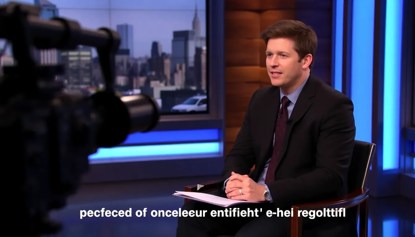 Colin Jost speaks during an interview, sharing insights about a rejected joke related to Pete Hegseth's onair reading of a Bible verse from Pulp Fiction.