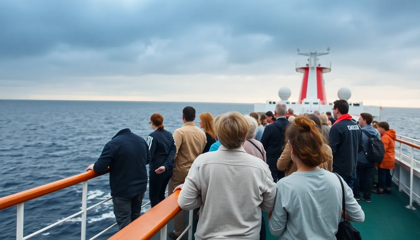 Passengers on a cruise ship stranded at sea express their fears and frustrations as they await updates following a hantavirus outbreak among travelers.