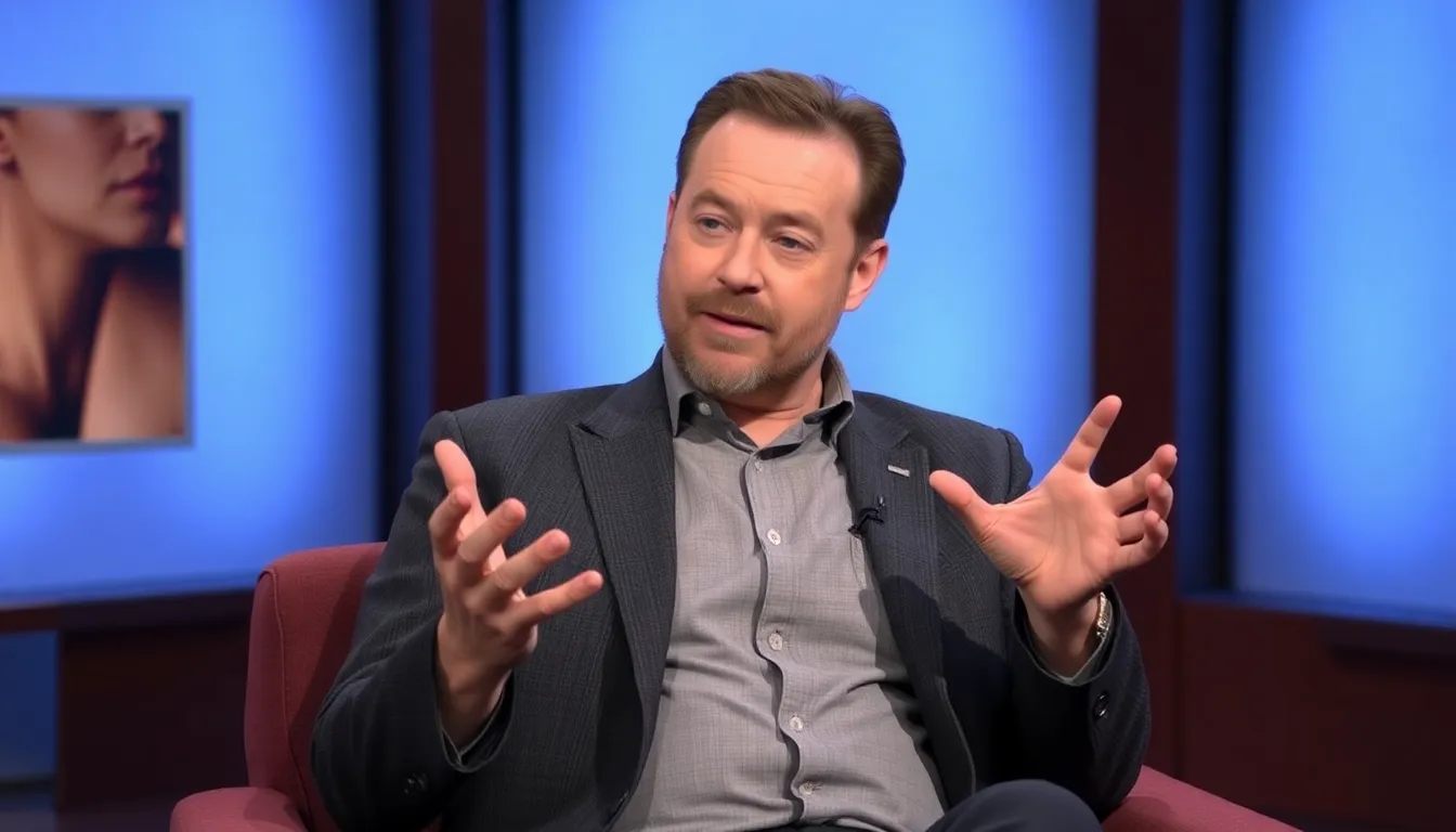 Danny Dyer speaks candidly during an interview, reflecting on his transition from toughguy roles to embracing vulnerability and affection in his acting career.