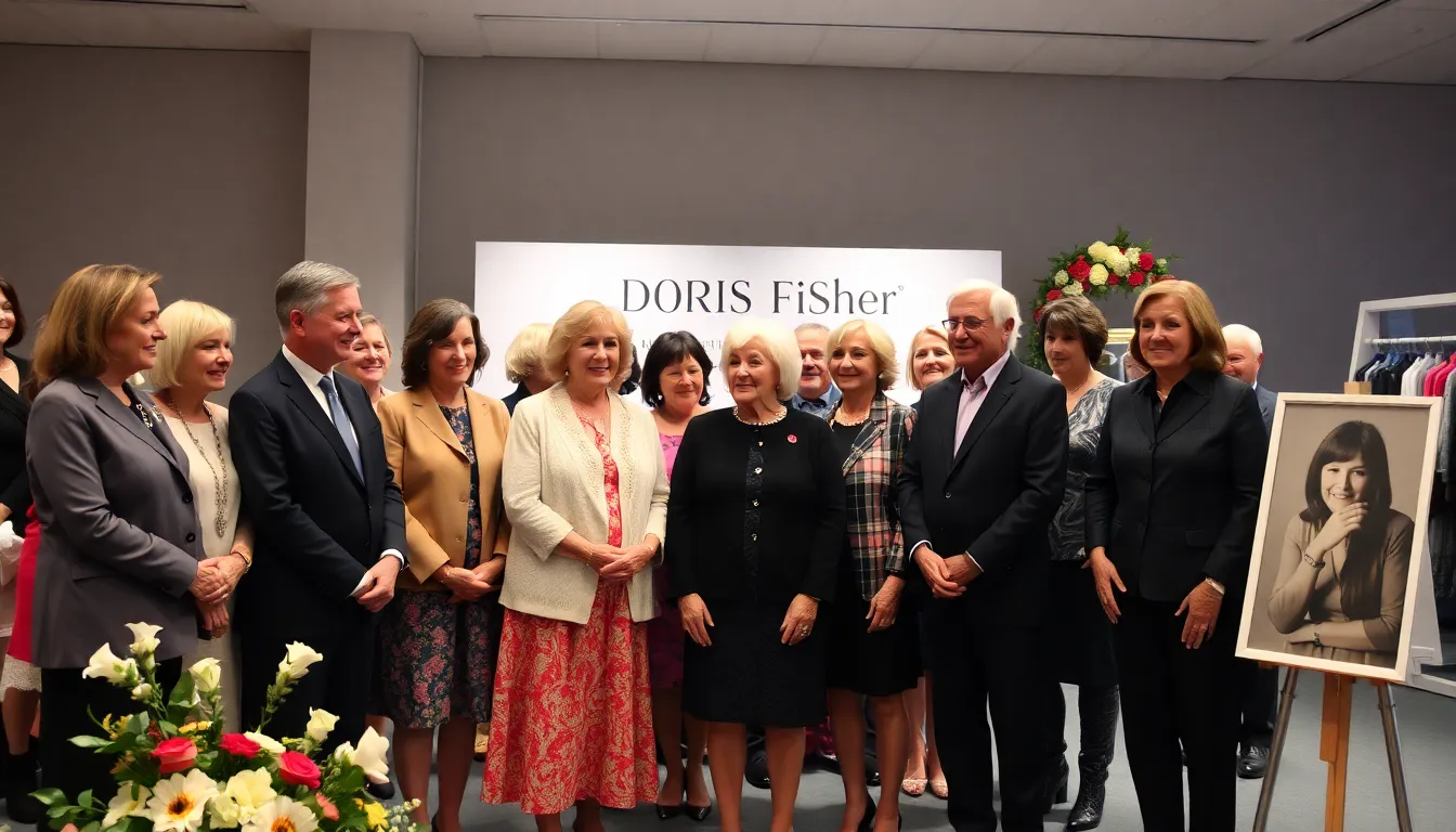 A group of fashion industry leaders gathers to pay tribute to Doris Fisher, reflecting on her influential role in shaping modern retail and casual wear.