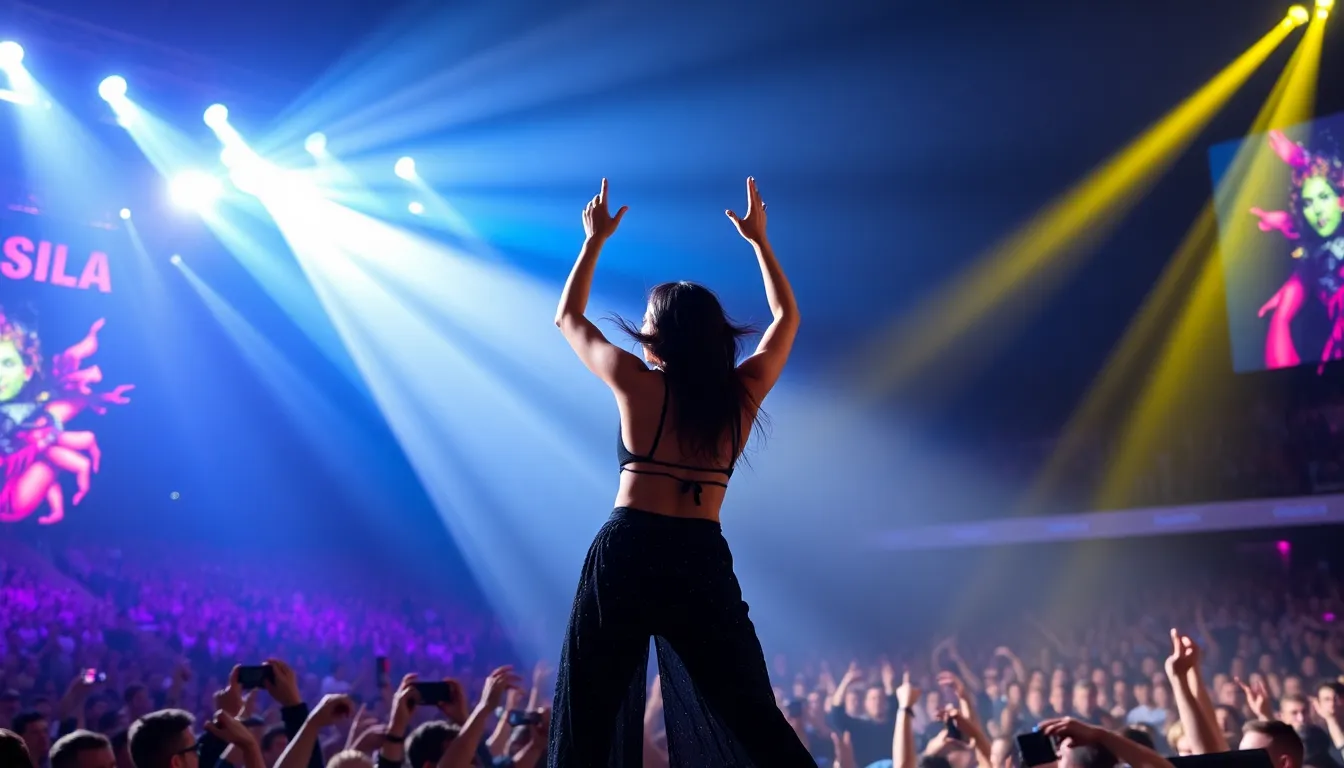 Dua Lipa shares personal insights during an interview segment, allowing viewers to connect with her journey as an artist and her passion for music