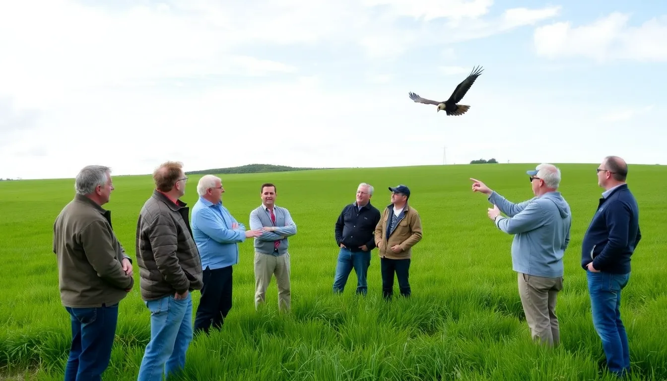 Conservationists advocating for the reintroduction of whitetailed eagles, emphasizing their role in maintaining ecological balance during a public forum