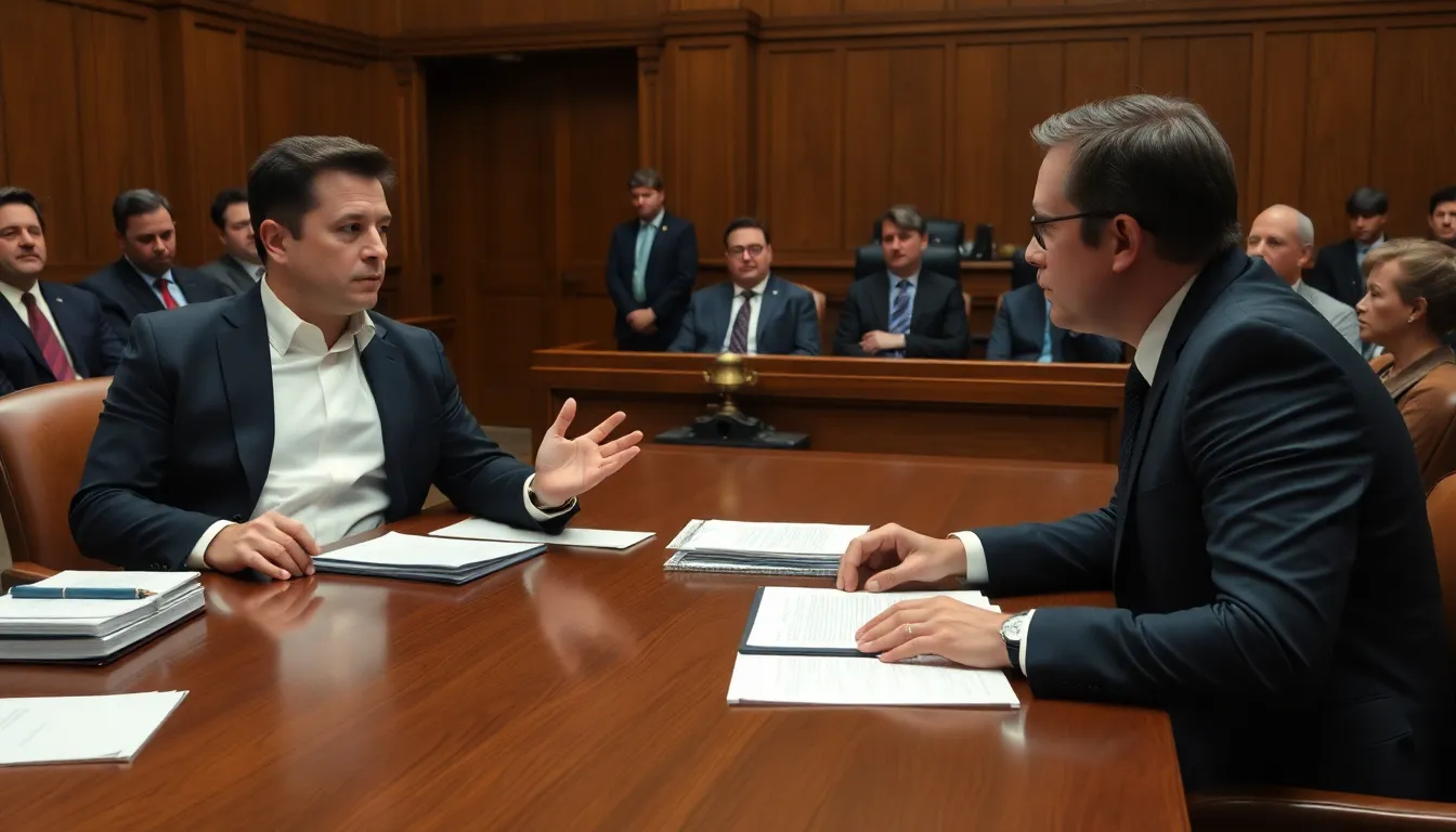 Sam Altman, CEO of OpenAI, responding to probing questions in a courtroom setting, reflecting the increasing pressure on technology executives regarding ethical accountability