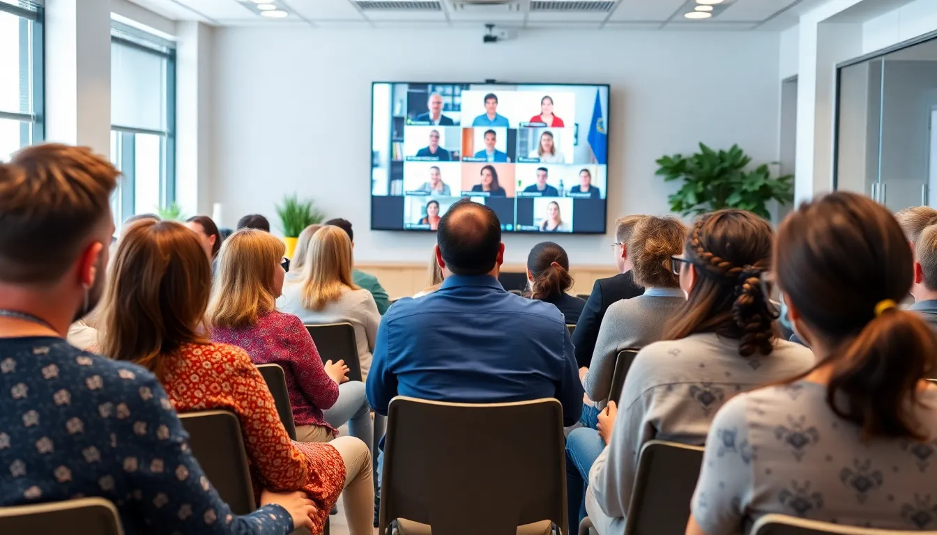 A group of employees with medical conditions participates in a virtual town hall meeting to voice their concerns about the C.D.C.'s inoffice work requirement.