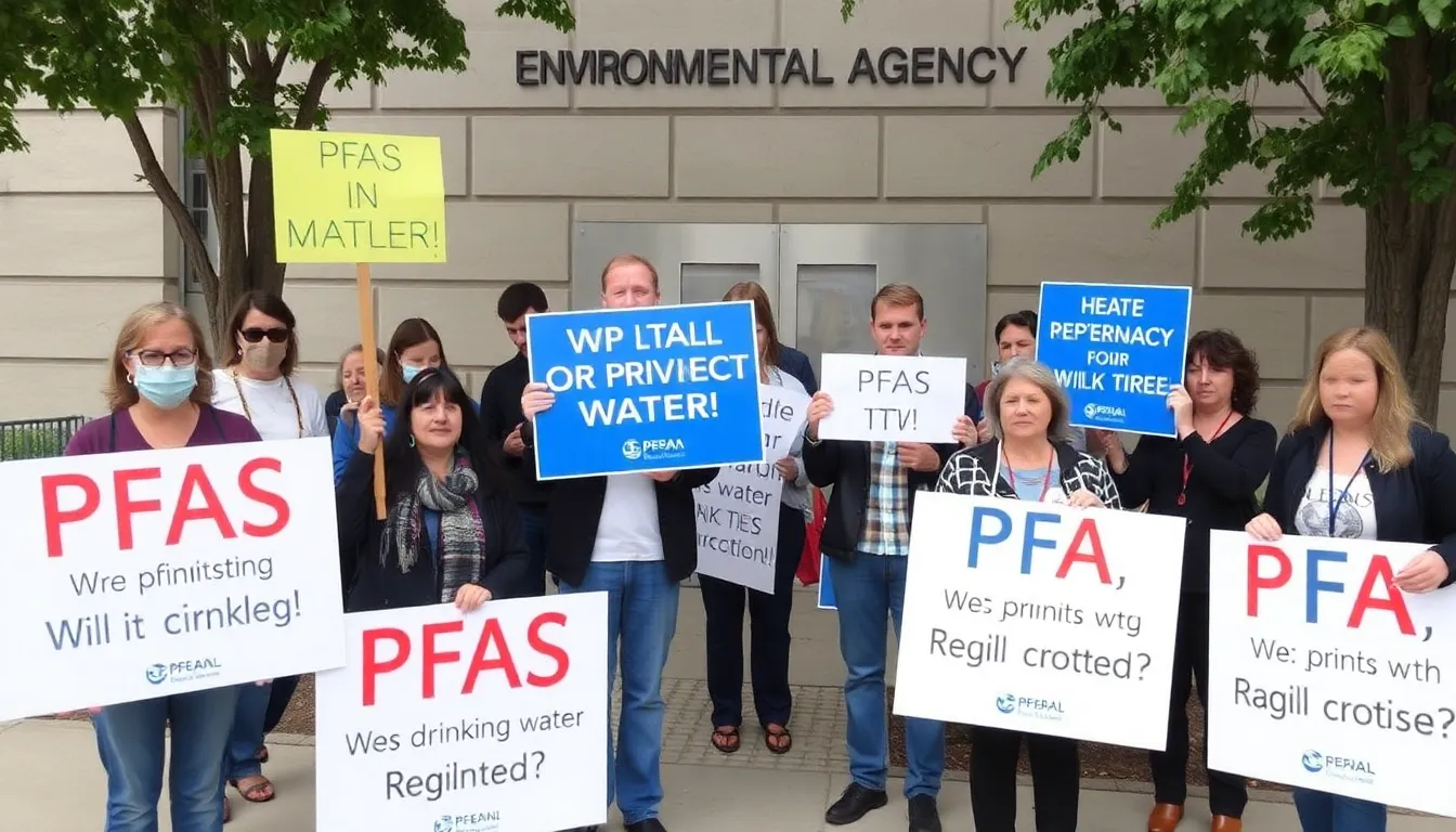 Chemical manufacturing facilities where PFAS are produced, highlighting the industrial use of these controversial substances