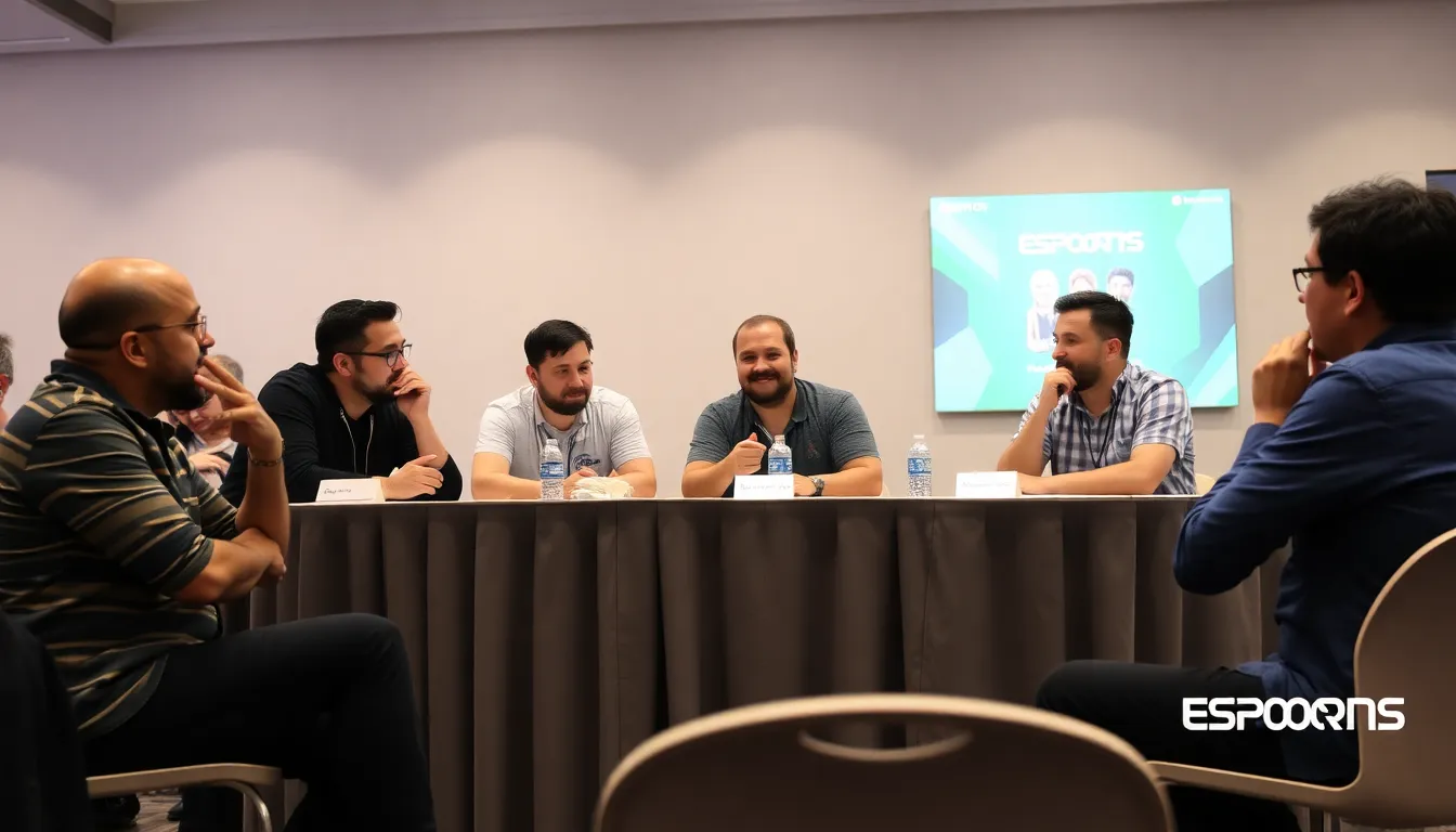 A strategic meeting taking place as 2XKO's management explores innovative approaches to adapt to the evolving esports environment and ensure sustainability