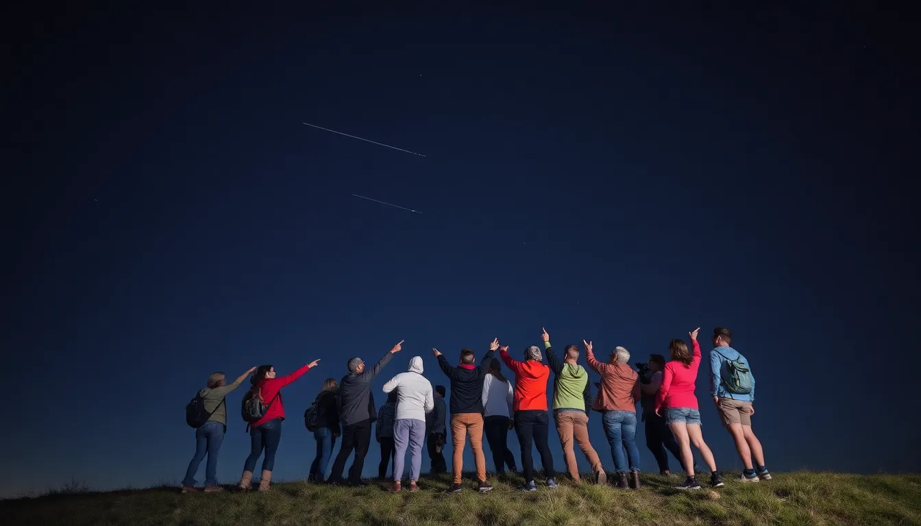 A serene landscape under a starry night, showcasing the beauty of nature while highlighting the importance of preserving dark skies for astronomical events