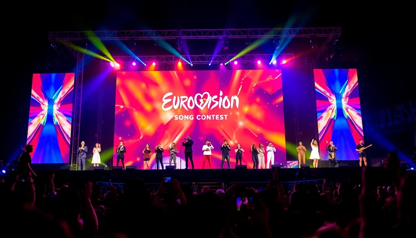 Loreen celebrates her historic win at the grand final, marking her second victory in the Eurovision Song Contest with a triumphant expression
