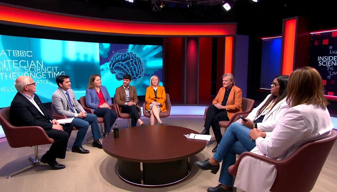 A researcher presents the latest findings on renewable energy during an episode focused on climate science and sustainability practices