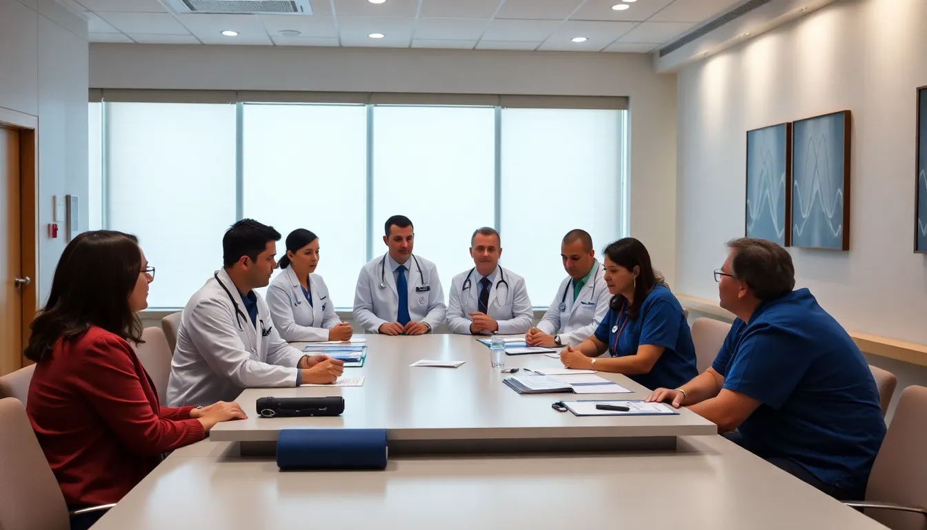 A hospital setting showing healthcare professionals preparing for the introduction of a promising new drug, reflecting the shift in treatment protocols for pancreatic cancer patients