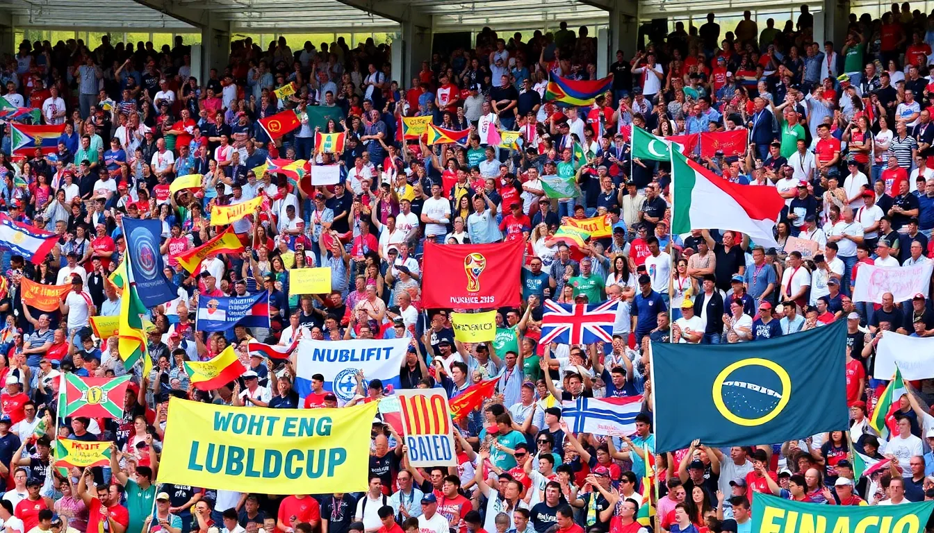 A passionate soccer fan holding a sign advocating for fair ticket prices, representing the sentiment of many who feel excluded from the World Cup experience