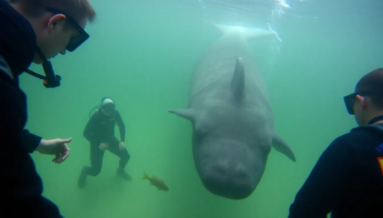 Scientists utilizing advanced underwater exploration technology to document marine life interactions in previously inaccessible areas