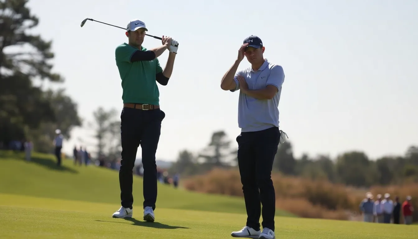 McIlroy appears frustrated on the course, reflecting on his recent struggles as he attempts to regain focus during the competition