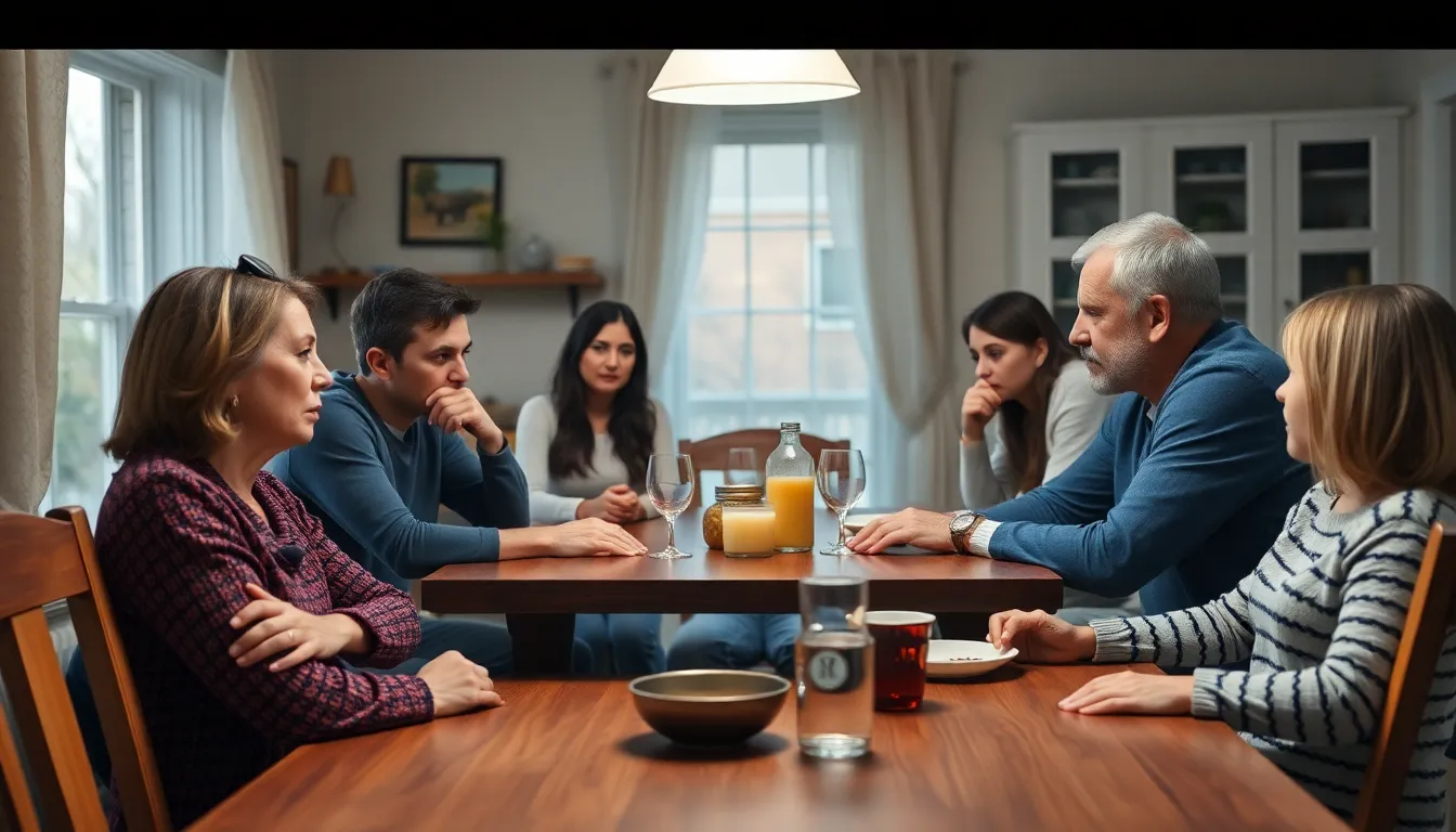 A scene depicting the generational divide as younger characters confront the expectations set by their elders, illustrating the clash between tradition and modernity