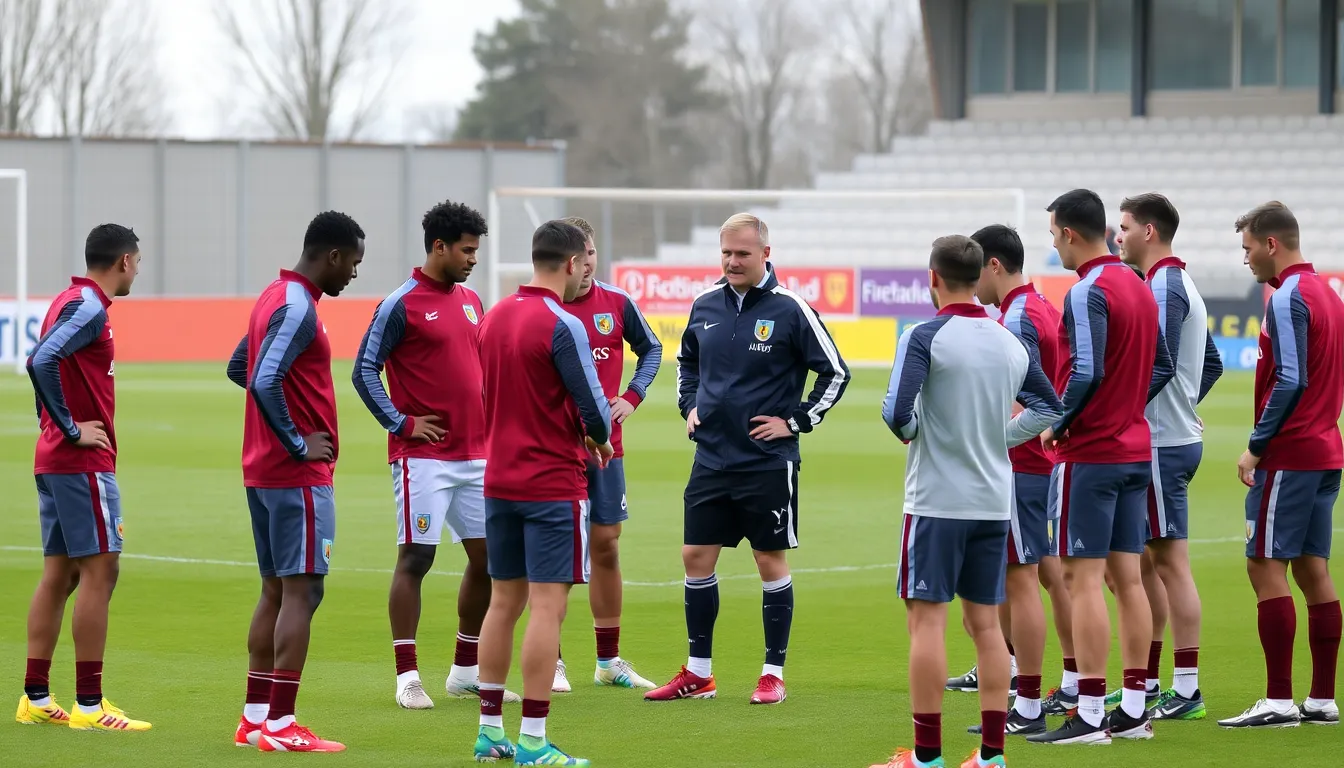 A tense moment on the pitch as players react to a missed opportunity, highlighting the pressure they face in the current season