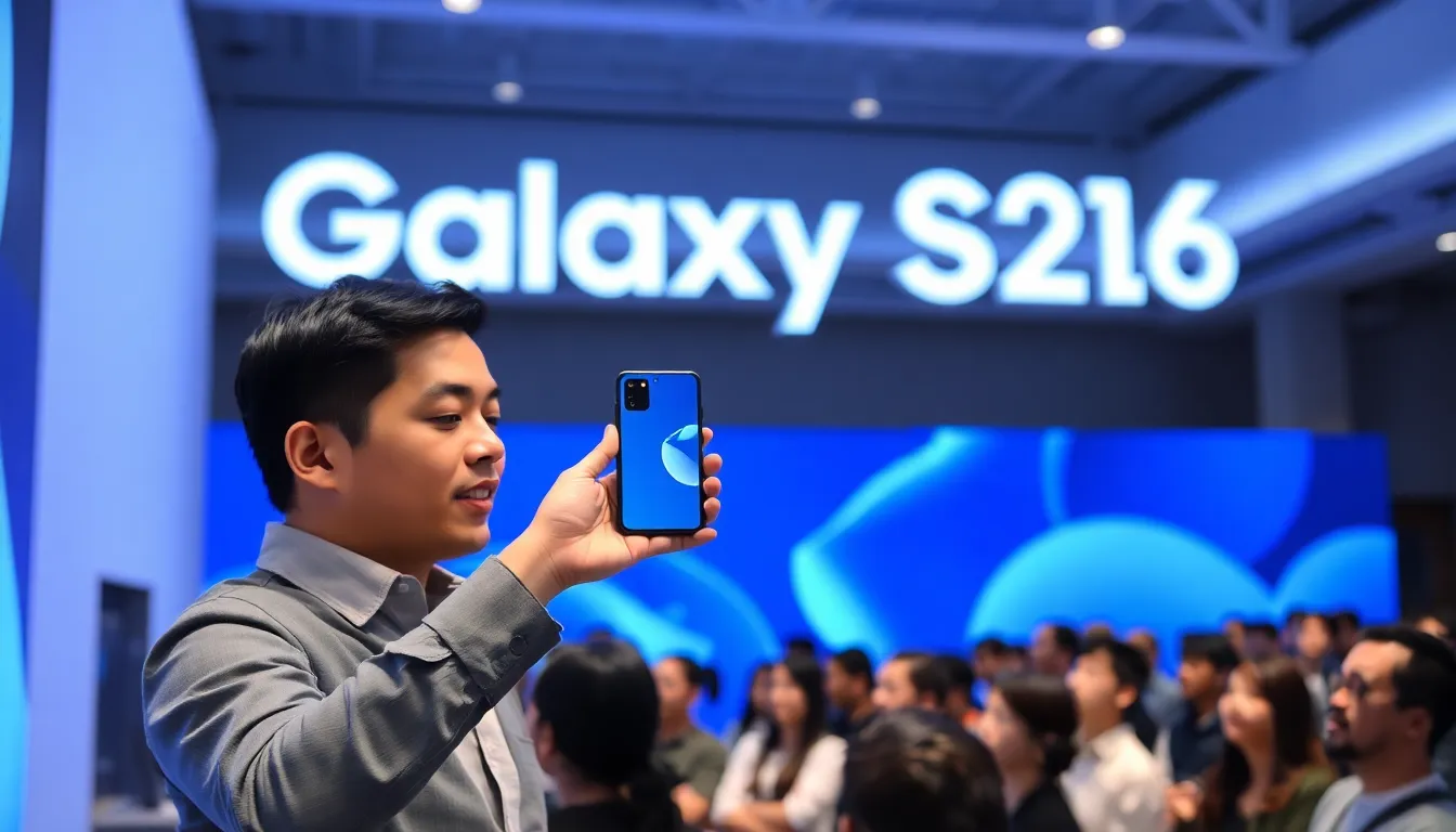 A user comfortably holding the Galaxy S26 in one hand, highlighting its compact form factor suitable for urban lifestyles