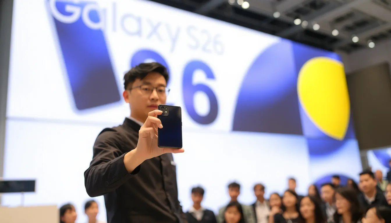 A sidebyside comparison of the Galaxy S26 with larger smartphones, emphasizing its portability and ease of use