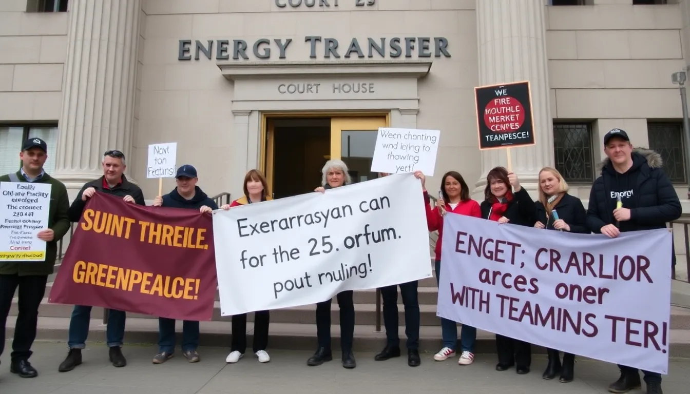 Community members expressing concern over potential environmental impacts from energy infrastructure developments, reflecting the public's anxieties regarding corporate activities