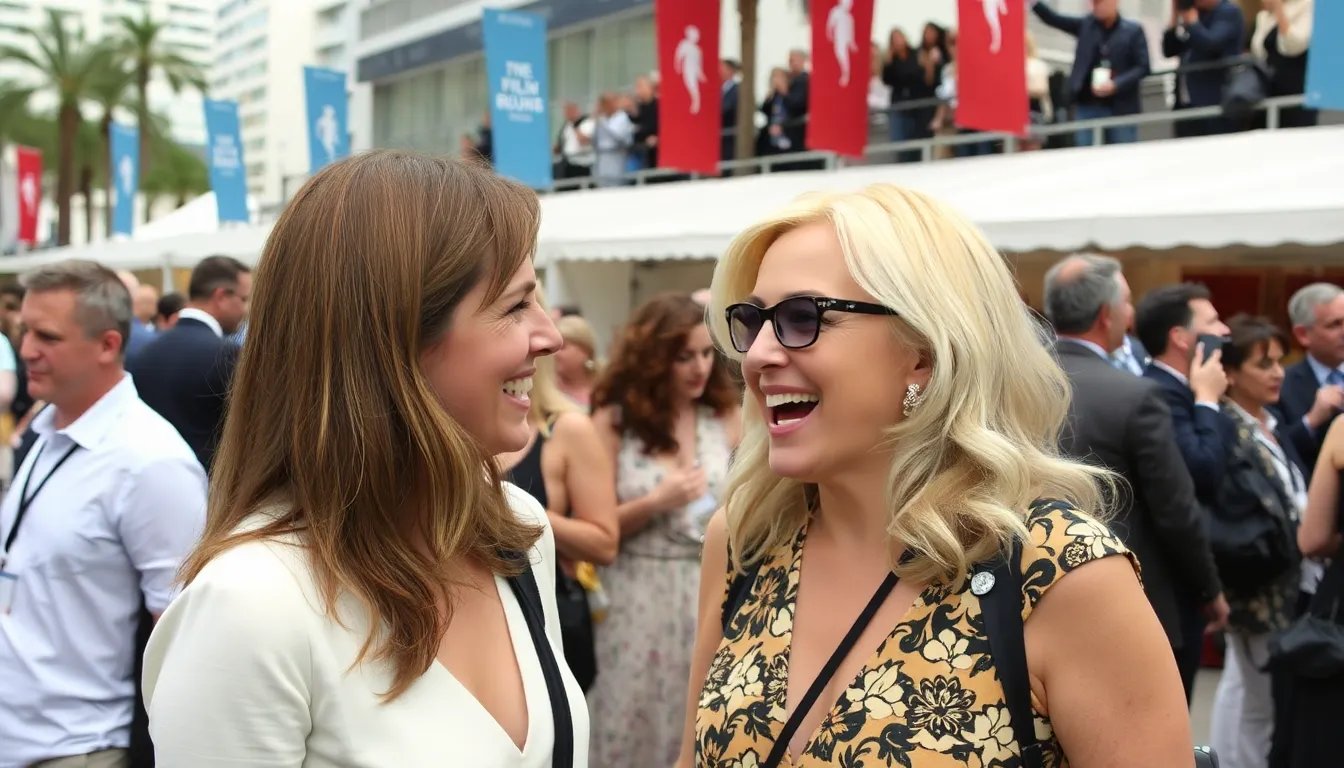 Hannah Einbinder and Gillian Anderson engage in a deep conversation about the intertwining themes of desire and horror in a lively setting at the Cannes Film Festival.