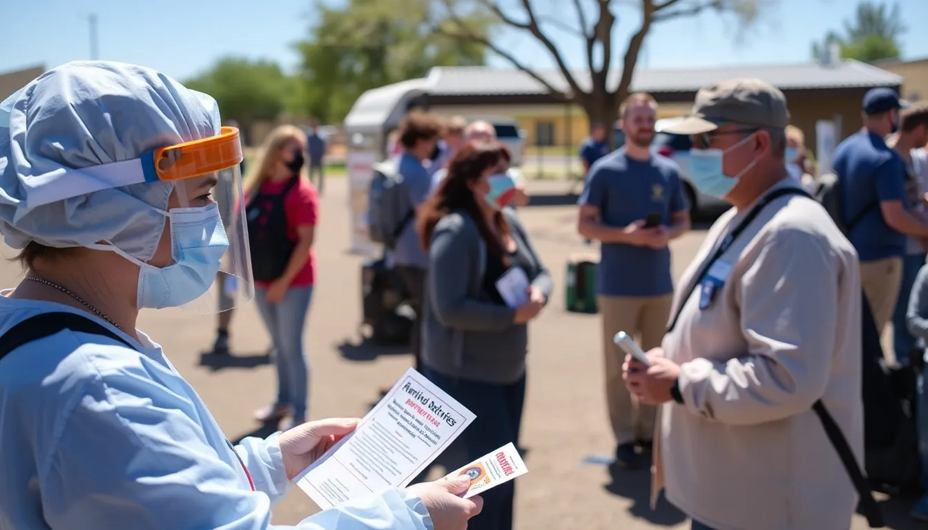 Health officials distribute educational materials about Hantavirus prevention at a community event in the southwestern United States.