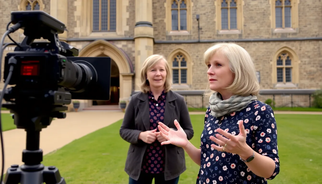 Lucy Worsley presenting her innovative approach to history, emphasizing the blend of education and entertainment in her storytelling style