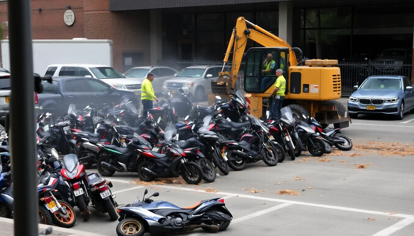 A community gathering where local residents express their support for the crackdown on illegal motorbikes, reflecting the concerns over noise and safety in their neighborhoods