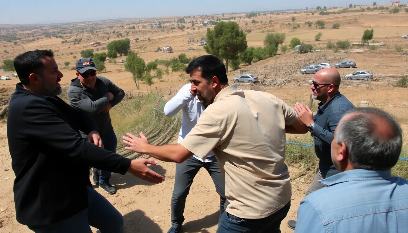 A group of Palestinian families gather in a community space, visibly concerned about their safety amid rising violence in the West Bank