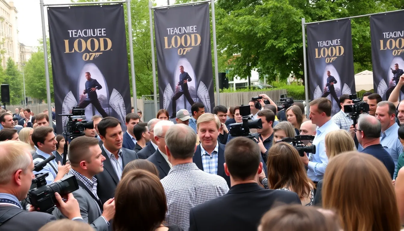 Producers and industry insiders gather at a promotional event to announce the official search for the next actor to portray James Bond, following Daniel Craig's departure from the iconic role.