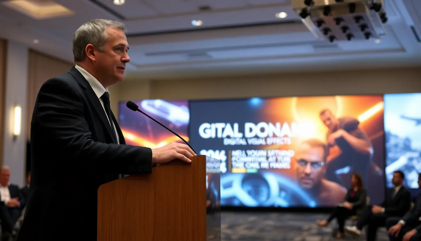A team meeting at Digital Domain, where creative minds discuss the latest advancements in VFX technology and storytelling techniques
