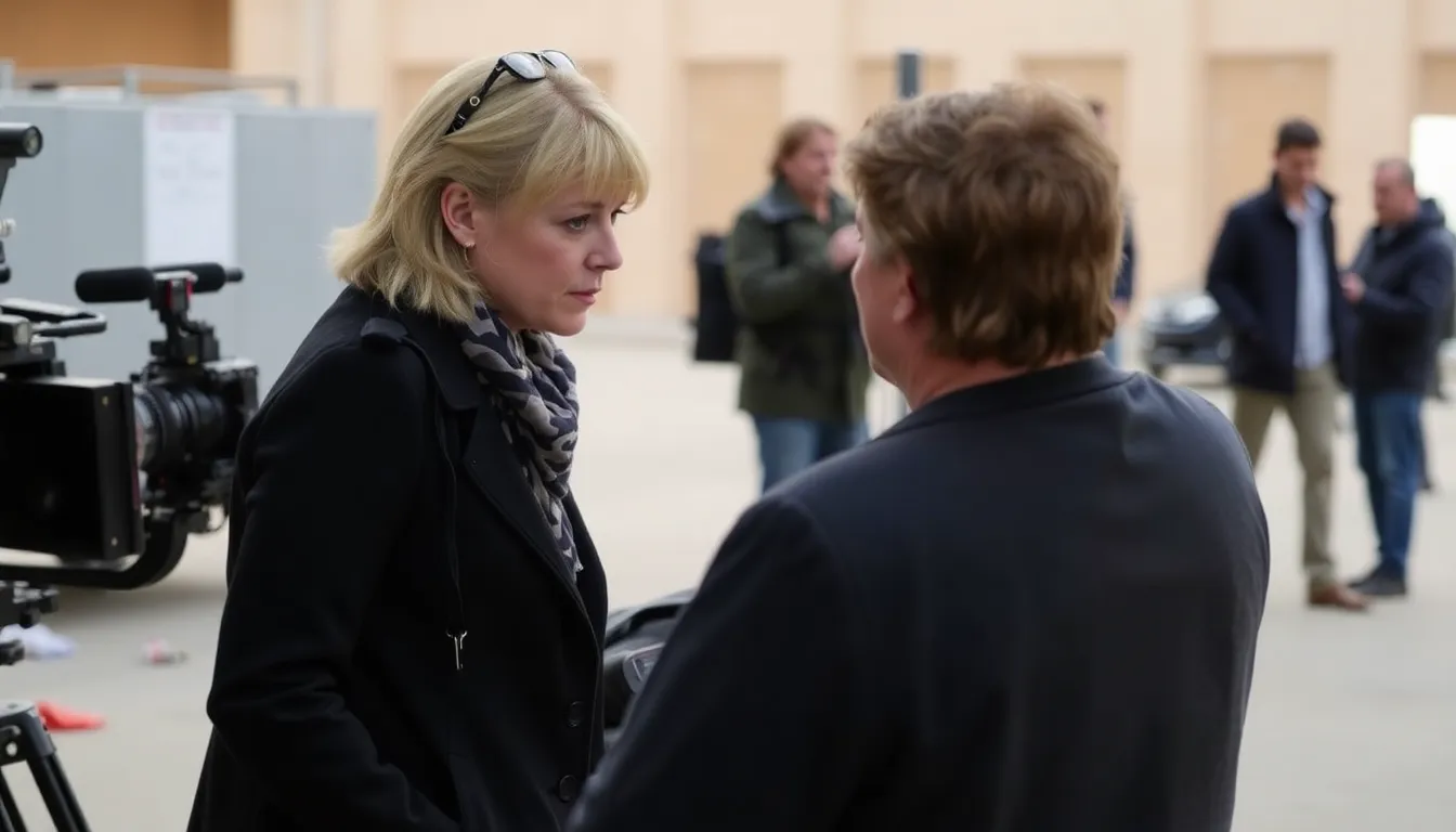 Jenna Elfman prepares for a dramatic scene, showcasing her transition into a role that diverges from her comedic background in the new Fox series