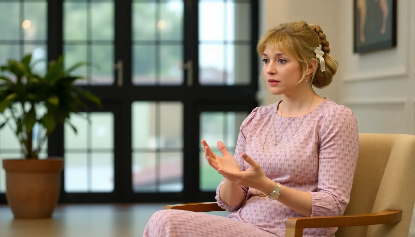 Lily King speaks during an interview, sharing her thoughts on the challenges of engaging with Jane Austen's Pride and Prejudice.