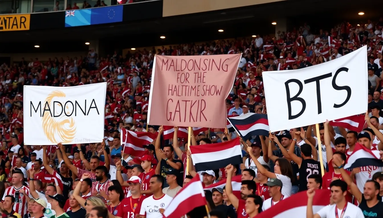 Madonna, Shakira, and BTS are announced as the headliners for the World Cup halftime show, generating excitement for their performances during the tournament's final match in Qatar.