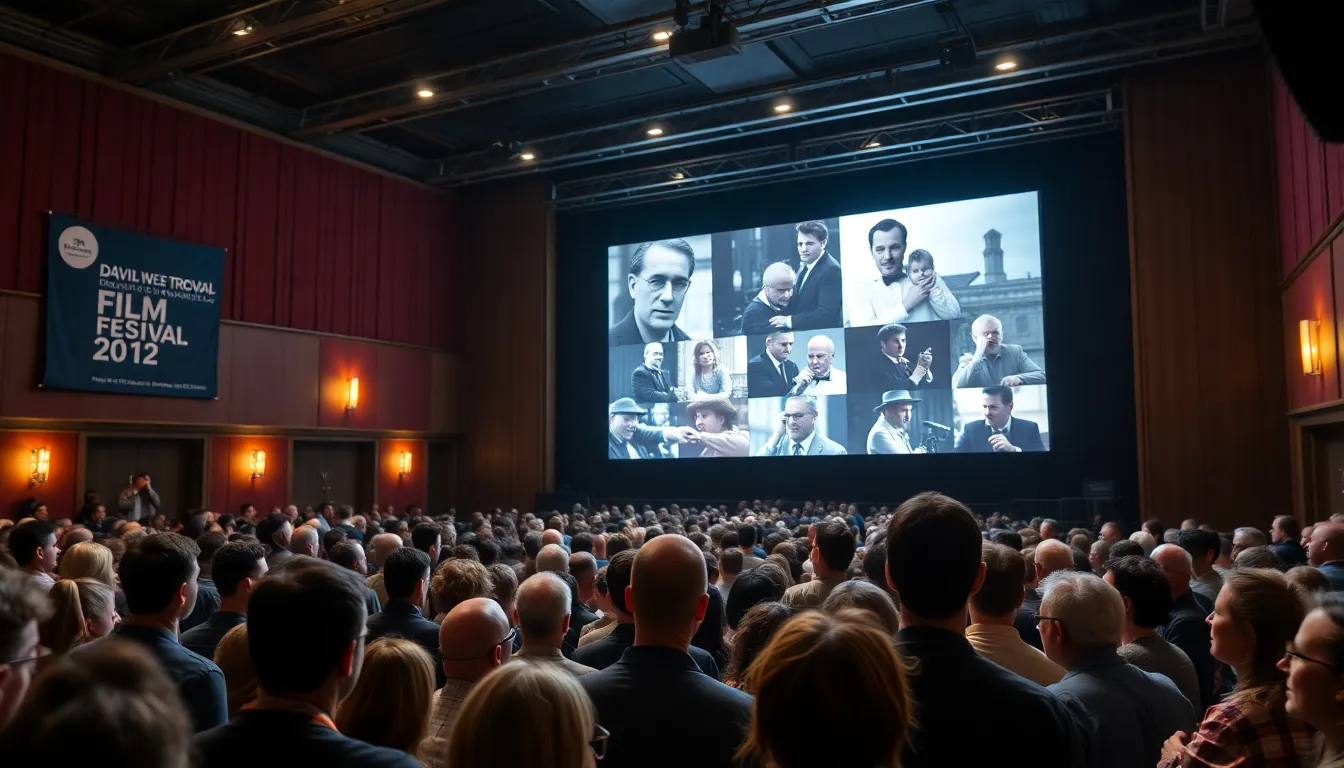 Archival footage showcasing iconic scenes from David Lean's films, highlighting his grand storytelling style