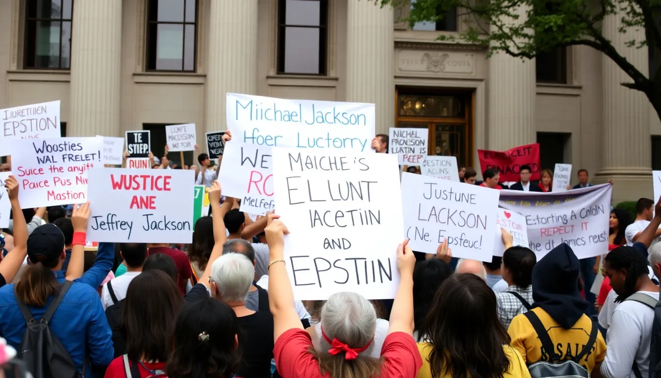 A timeline illustrating significant events in Michael Jackson's life, coinciding with his interactions with Jeffrey Epstein