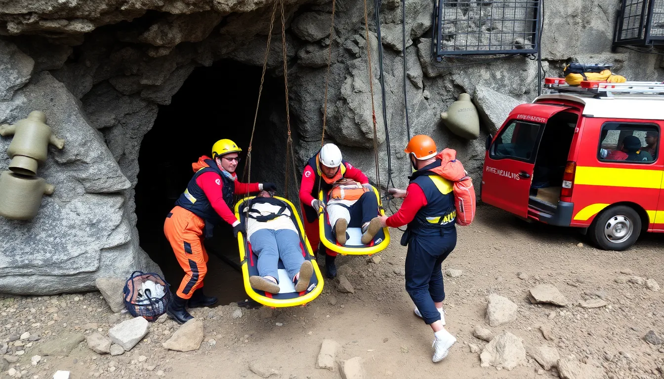 Rescue teams recover the bodies of two missing Italian nationals from a cave in the Maldives, marking the end of a tragic search operation.