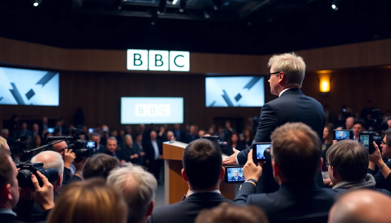 A rural community gathering where residents express concerns about potential changes to local BBC programming and its impact on their media access