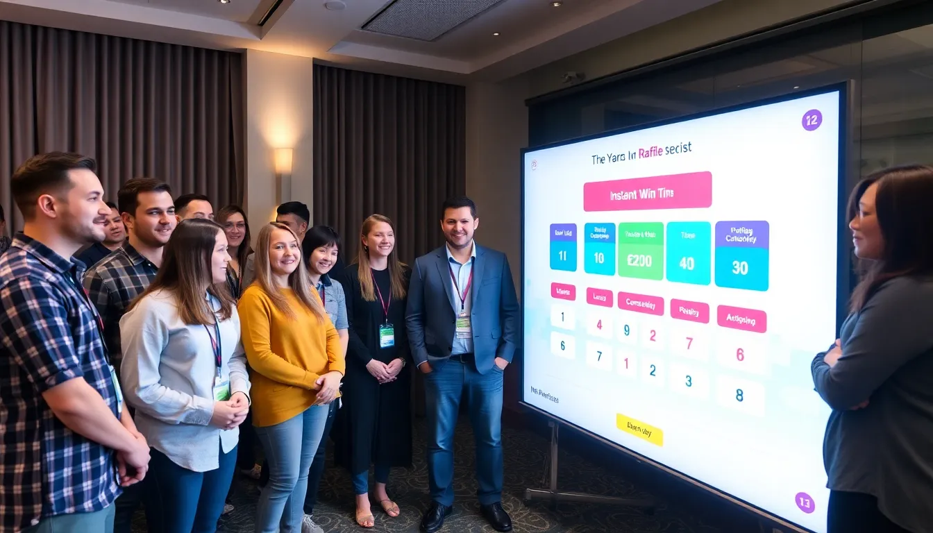 A diverse group of stakeholders, including developers and competition participants, gathers to discuss the implications of Mr Raffle's launch on the competition market