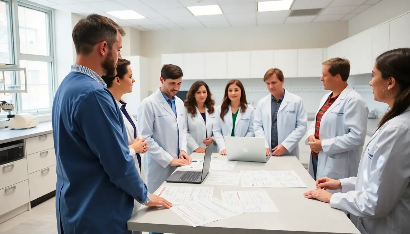 A group of pharmaceutical representatives collaborating on strategies to expedite the development of innovative solutions for preeclampsia