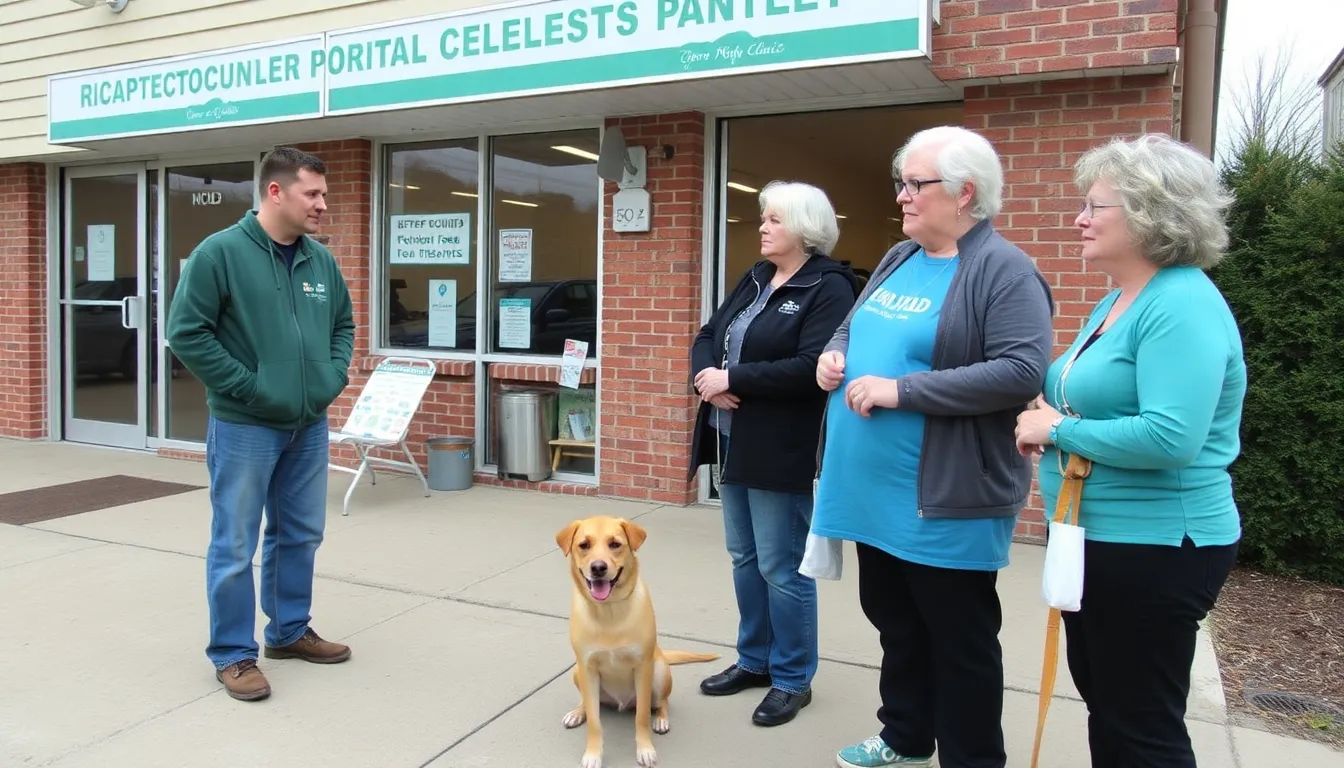 A veterinarian providing guidance on safe flea treatment usage to concerned pet owners during a community event