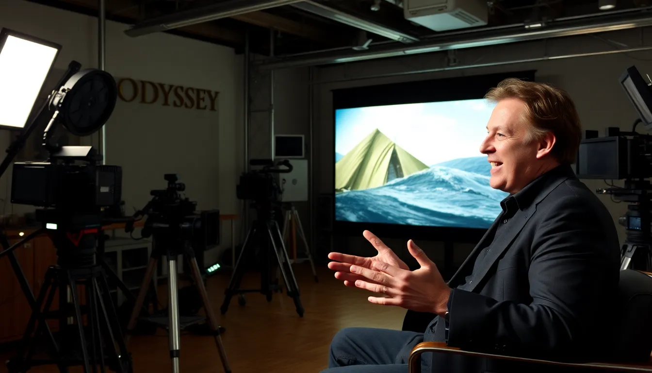 The production team collaborates closely, highlighting the dedication to practical effects and the traditional filmmaking methods that define Nolan's vision for 'The Odyssey.'