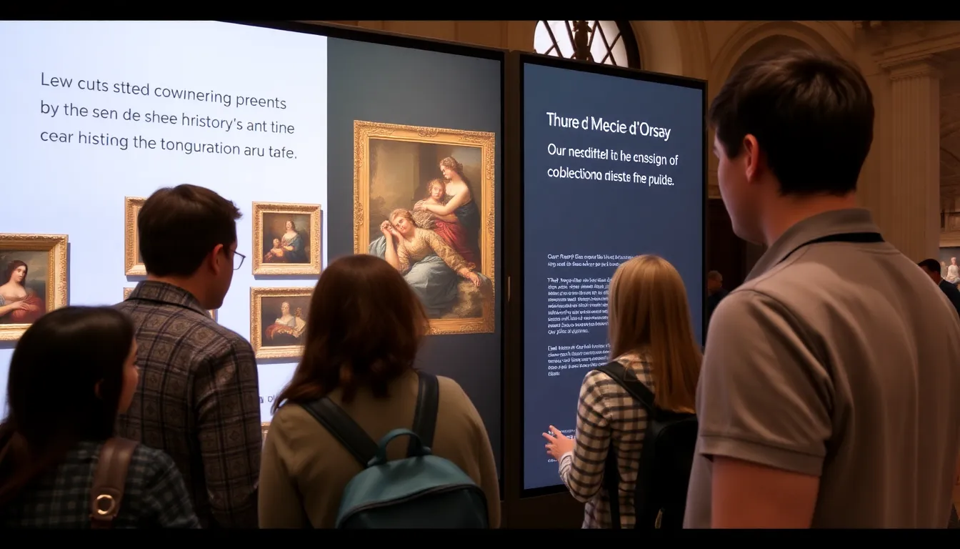 An interactive display at the Musée d'Orsay inviting the public to share information about artworks with unclear ownership histories