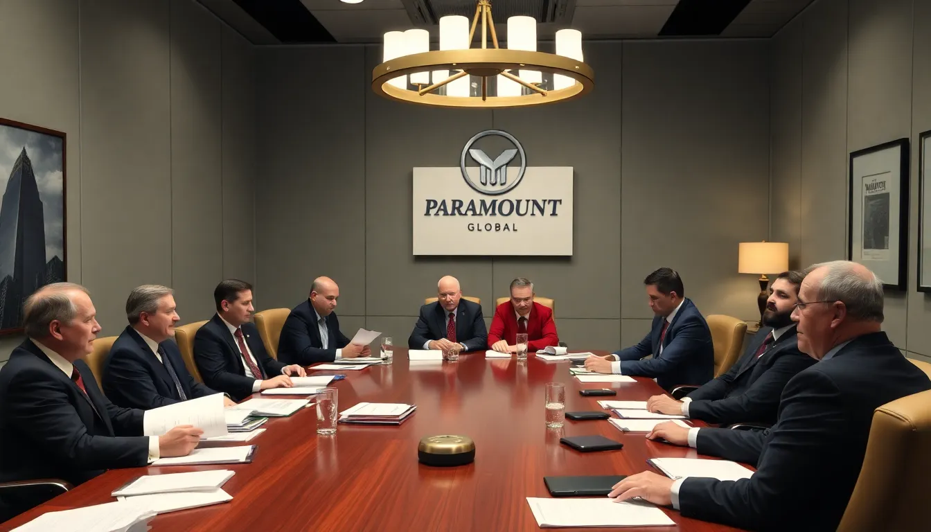 Paramount Global executives discuss the company's financial outlook during a tense meeting amid concerns over a potential downgrade in its junkstatus credit rating following the Warner Bros. merger.