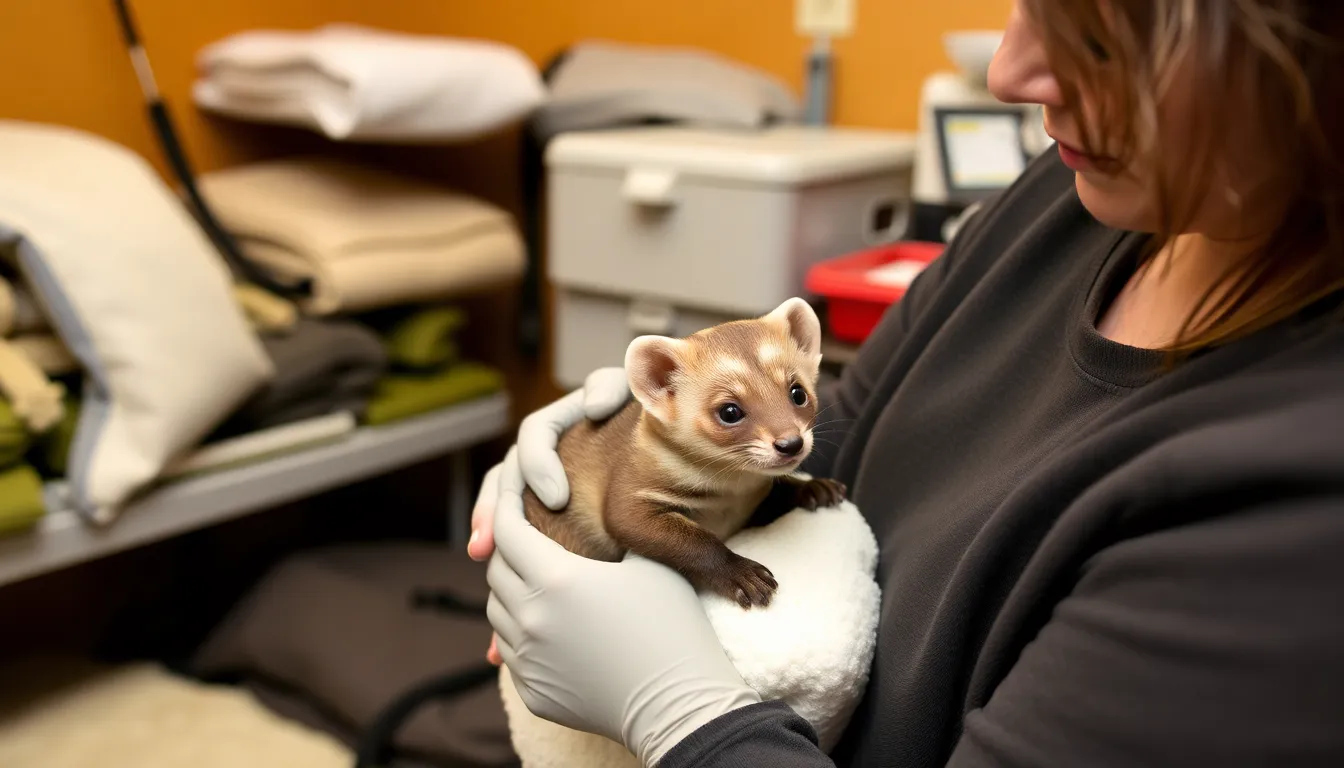 Local community members engage in a conservation workshop, learning about the role of wildlife rehabilitation in preserving vulnerable species like the pine marten