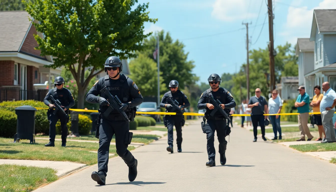 A police officer discussing strategies with local government officials and community organizations to enhance public safety and address the root causes of crime