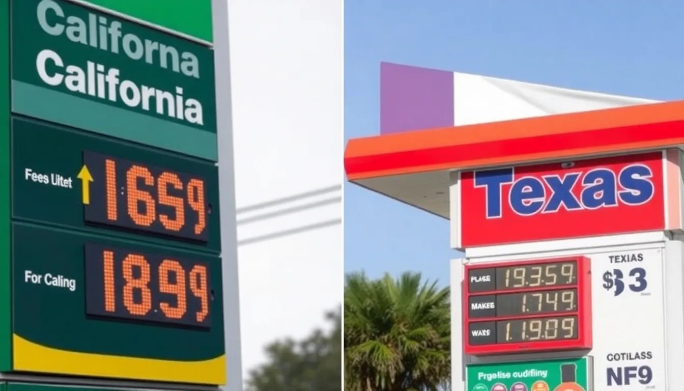 A gas pump displaying elevated prices in California, reflecting the impact of high state taxes and environmental regulations