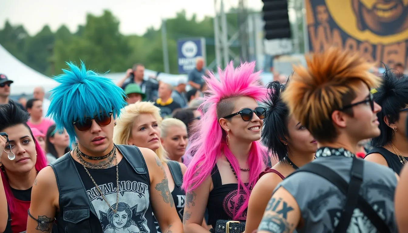An iconic punk band on stage, delivering powerful lyrics that challenge societal norms and express youthful rebellion