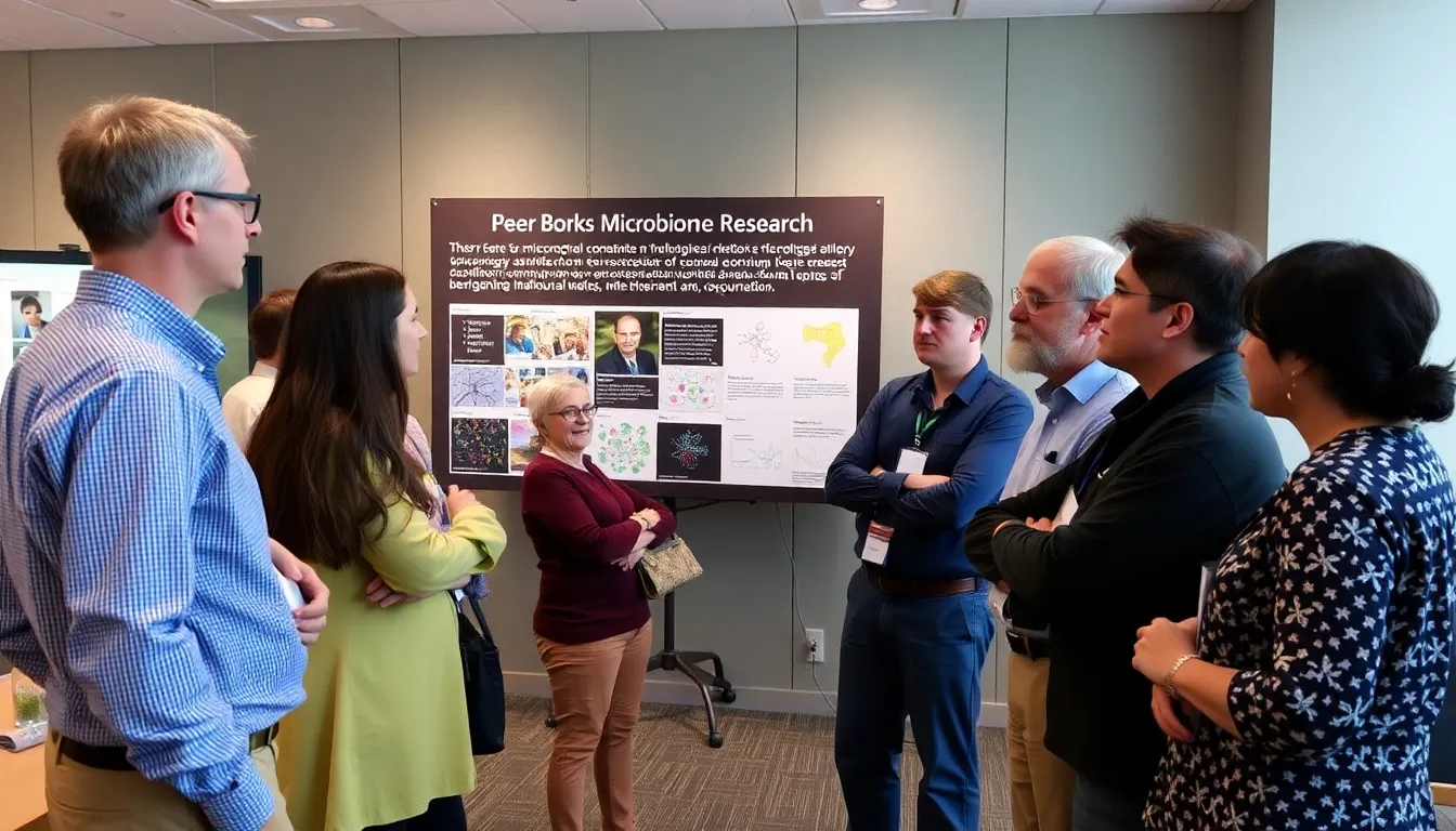 Young scientists engaging in discussions about open science and data sharing, motivated by Peer Bork's commitment to education and mentorship