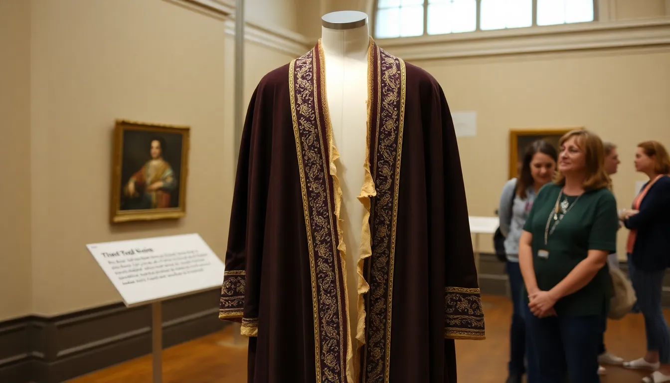 A frayed royal robe, displayed on a mannequin, highlights the urgent need for replacement as discussions about its historical significance intensify.
