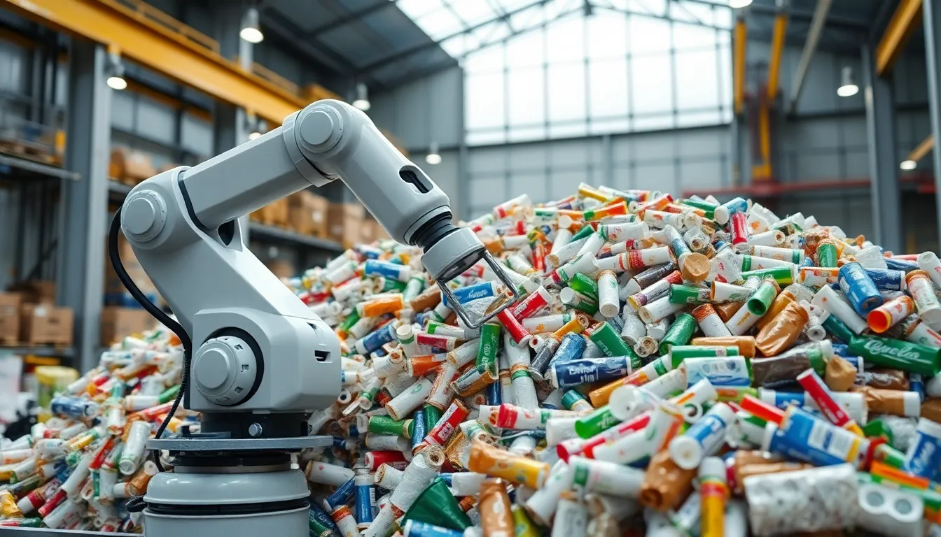 A team of waste management workers discussing the implications of robotics on their roles amidst increasing automation